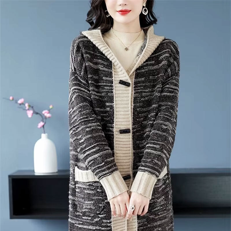 Alice Long Knit Hooded Cardigan