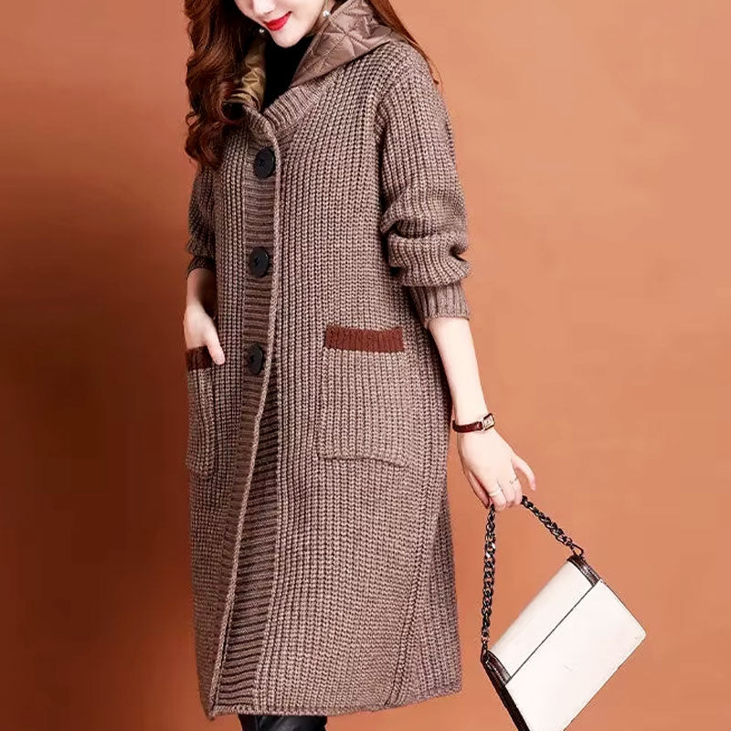 Olive Long Knit Buttoned Cardigan