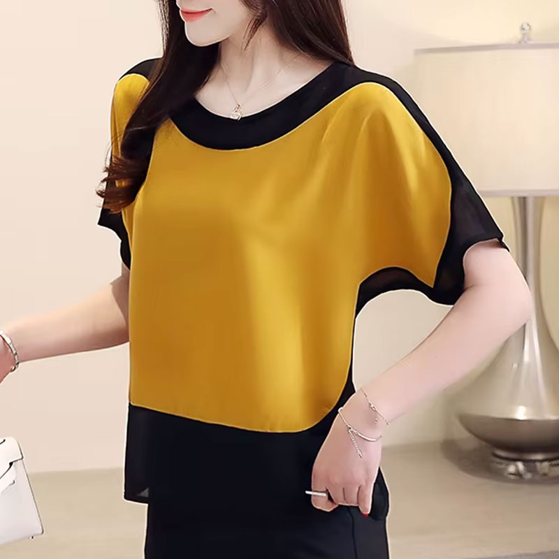 Ruby Contrast Short-Sleeve Top