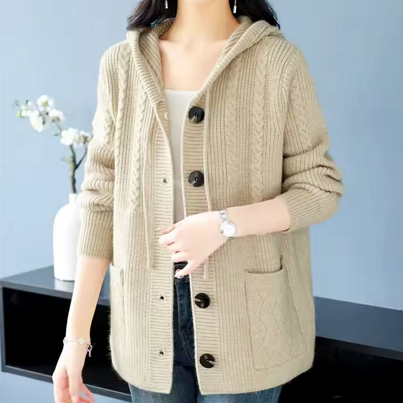 Bonnie Button-Up Hooded Cardigan