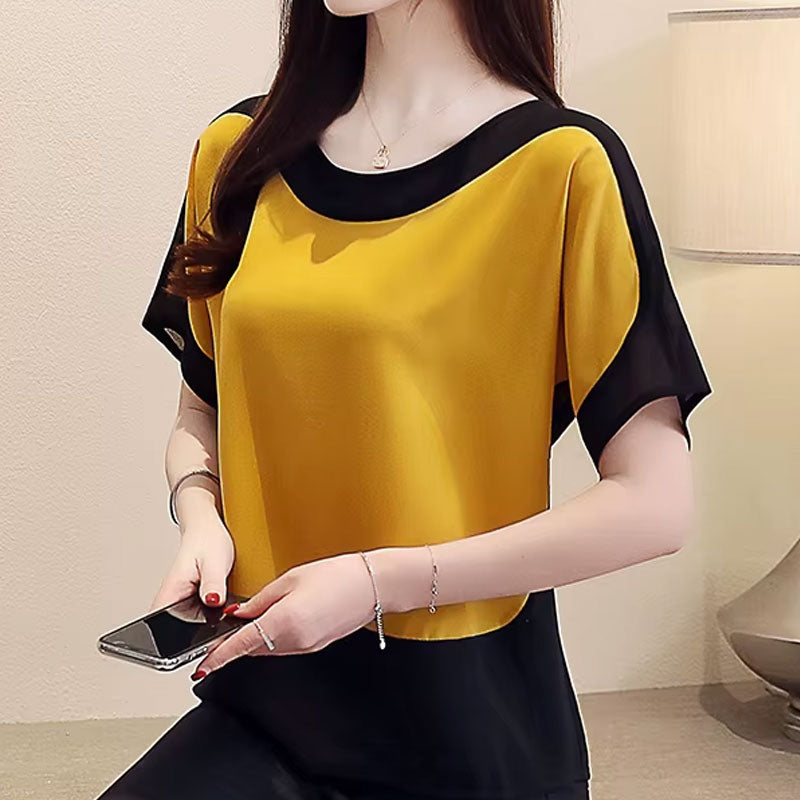 Ruby Contrast Short-Sleeve Top