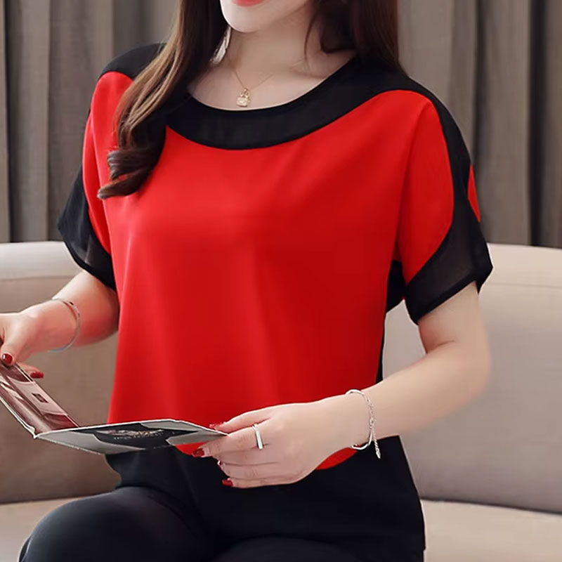 Ruby Contrast Short-Sleeve Top