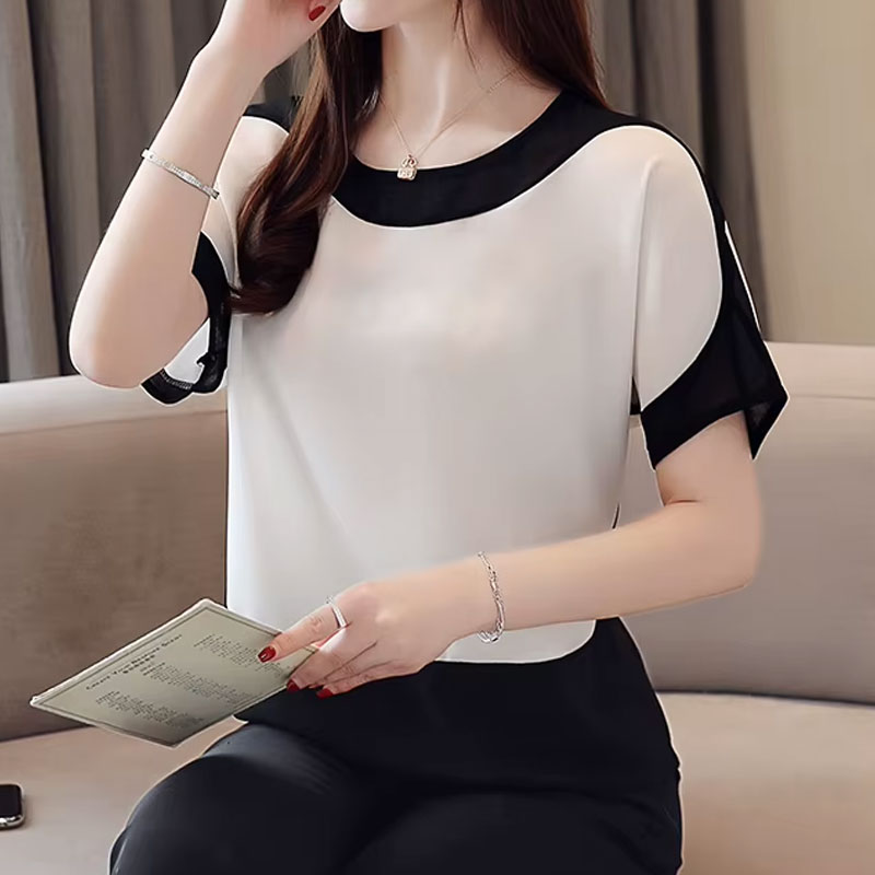 Ruby Contrast Short-Sleeve Top