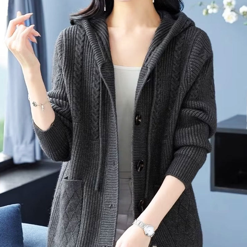 Bonnie Button-Up Hooded Cardigan