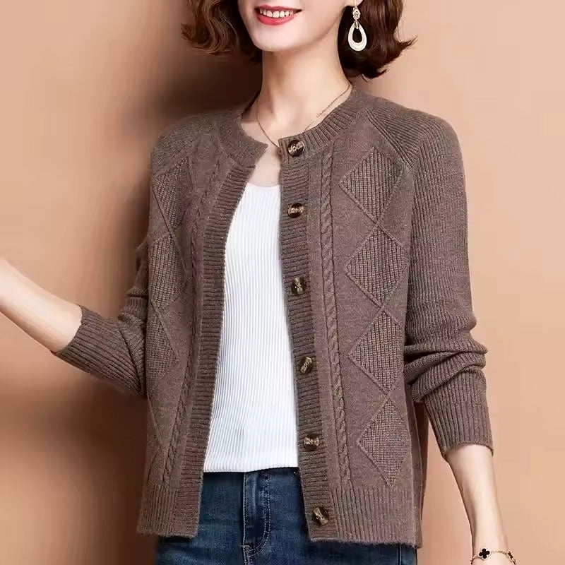 Sophie Classic Diamond Knit Cardigan