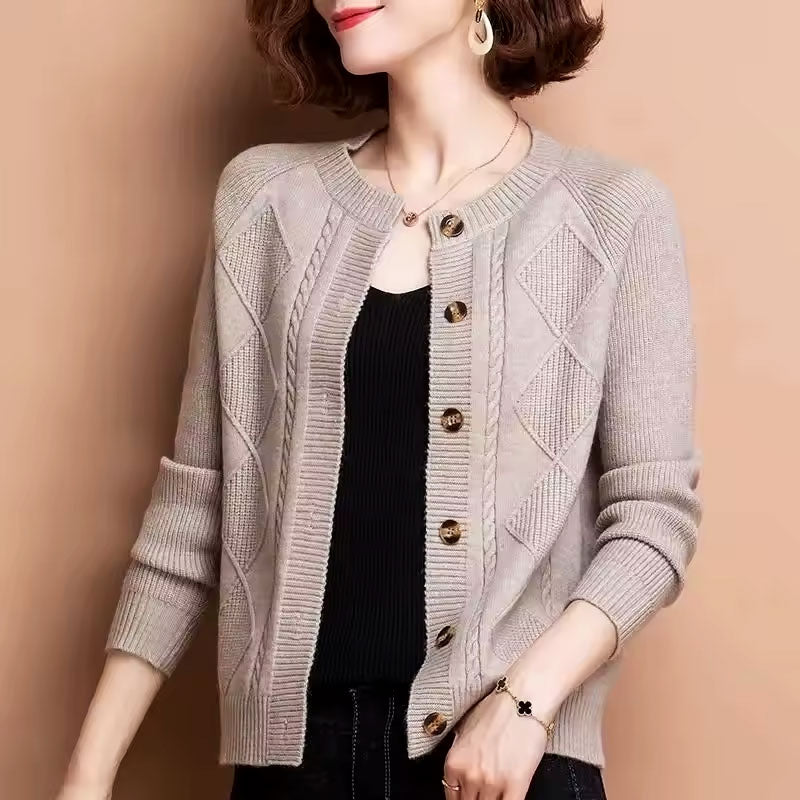 Sophie Classic Diamond Knit Cardigan