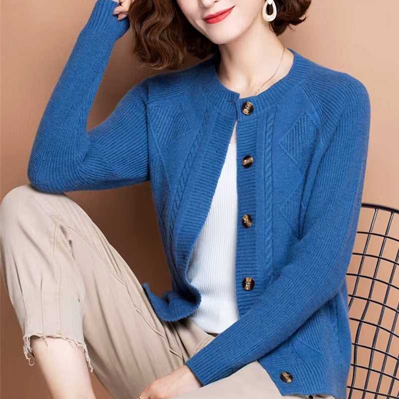 Sophie Classic Diamond Knit Cardigan