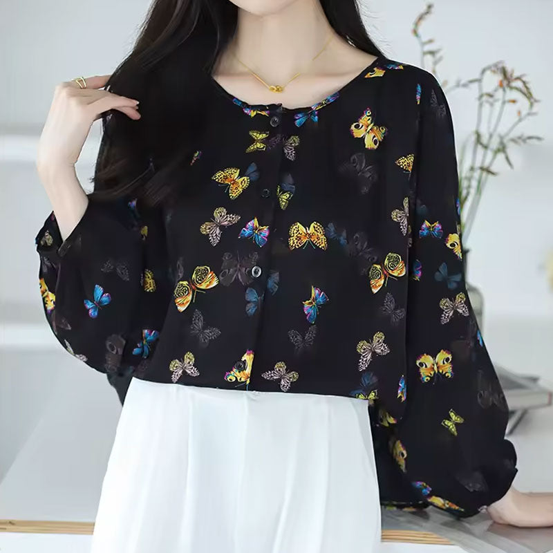 Gianna Butterfly Print Blouse
