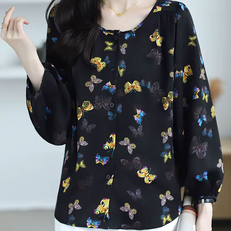Gianna Butterfly Print Blouse