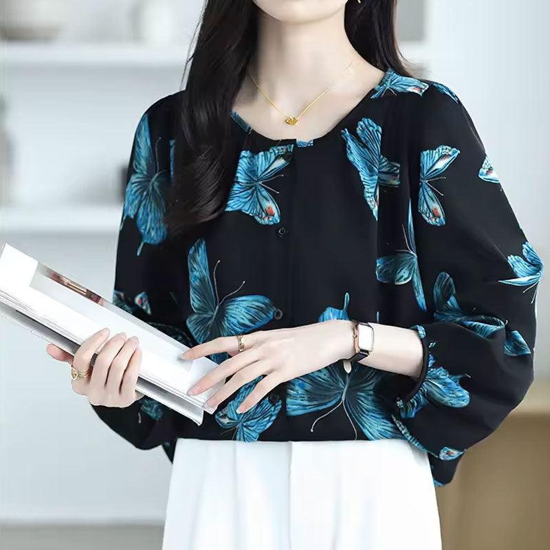 Gianna Butterfly Print Blouse