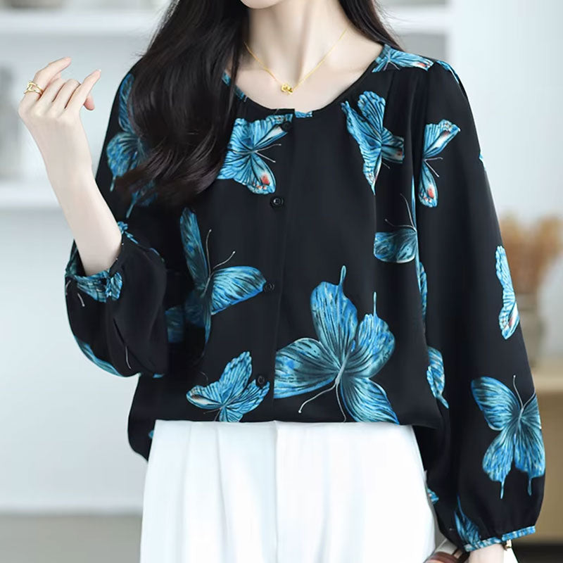 Gianna Butterfly Print Blouse