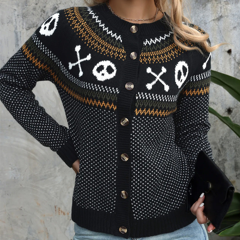 Skull Knit Cardigan