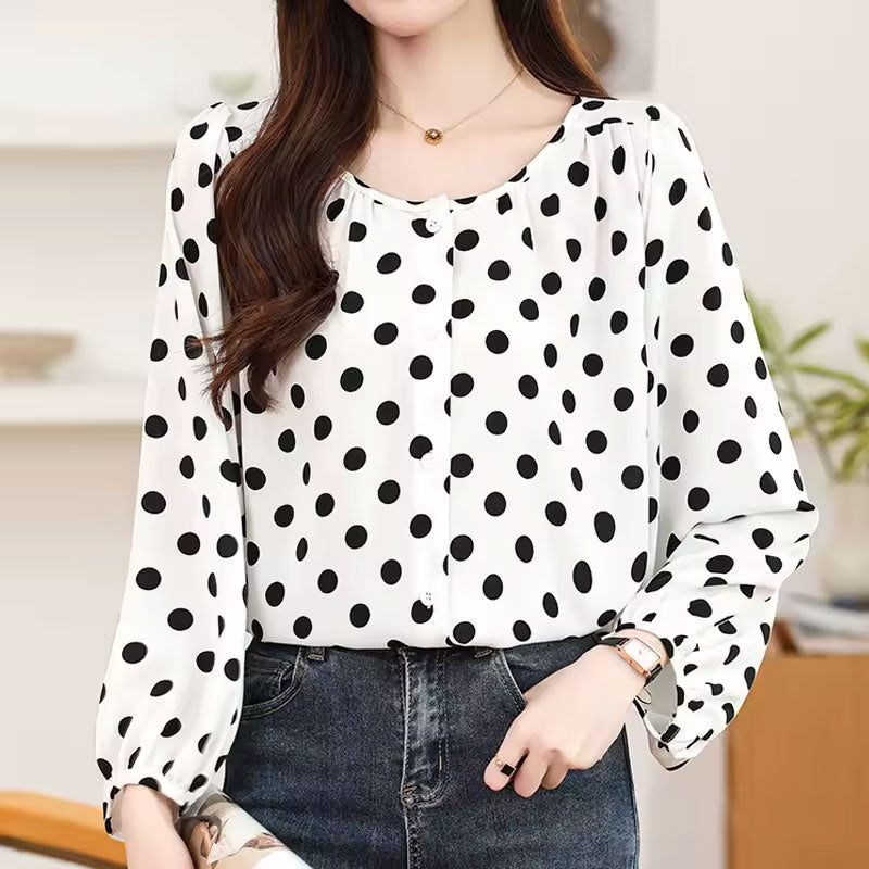 Ellie Polka Dot Flowy Blouse