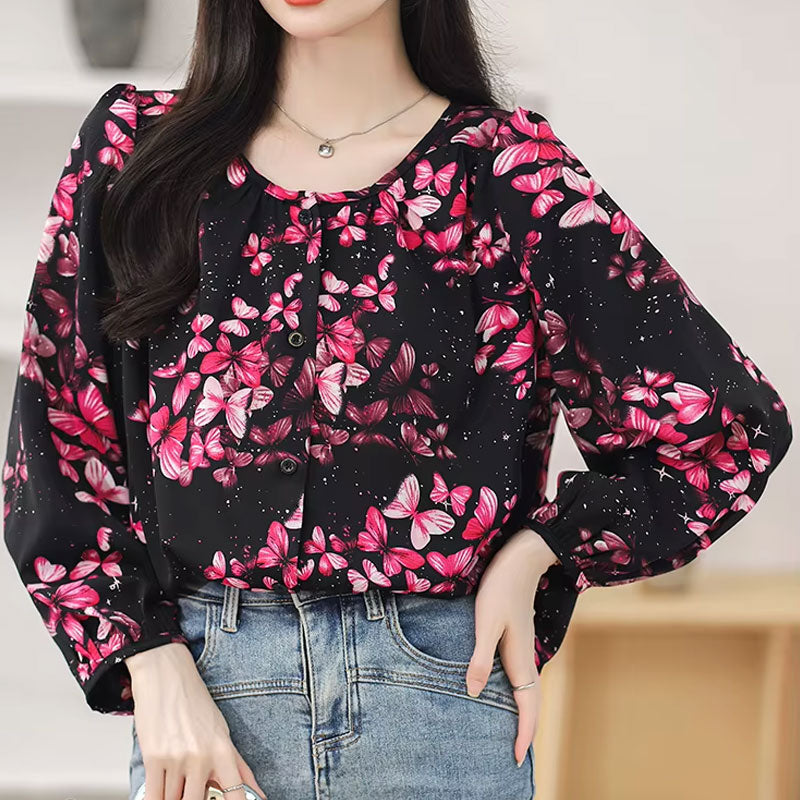 Gianna Butterfly Print Blouse