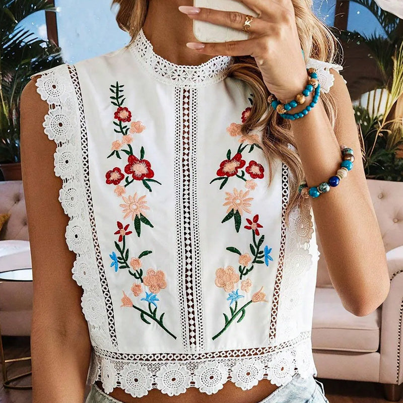 Vella Embroidered Crop