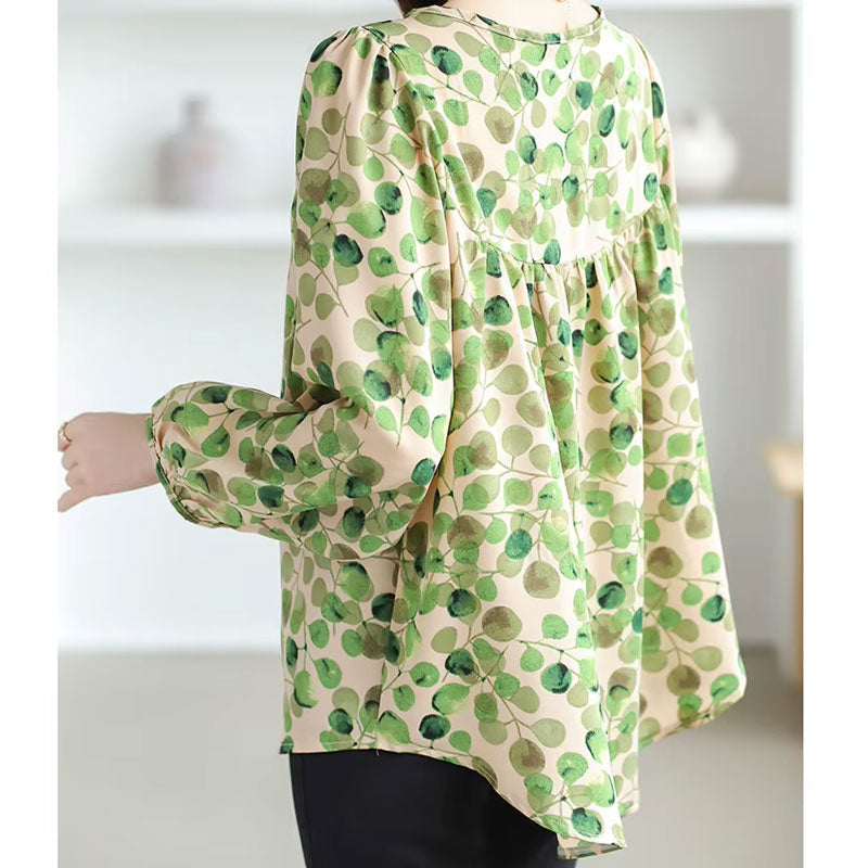 Olivia Nature-Inspired Leaf Print Blouse