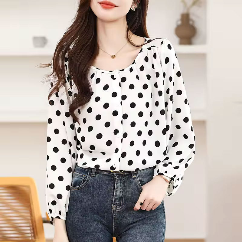 Ellie Polka Dot Flowy Blouse