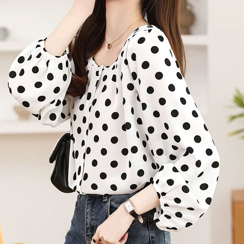 Ellie Polka Dot Flowy Blouse