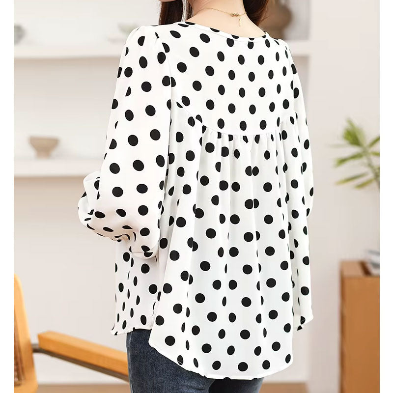 Ellie Polka Dot Flowy Blouse