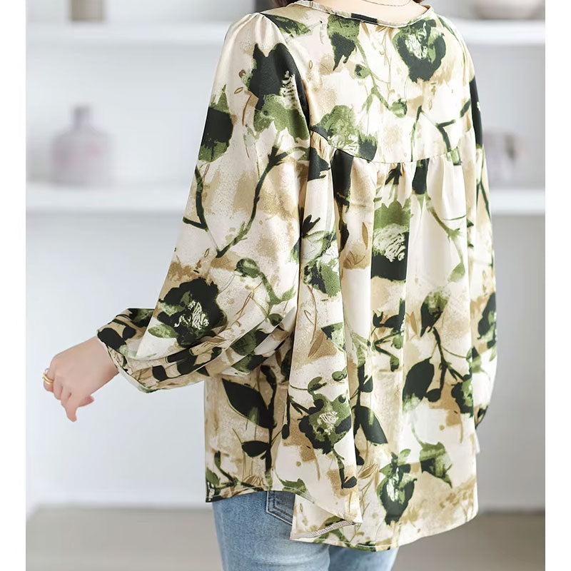 Olivia Nature-Inspired Leaf Print Blouse