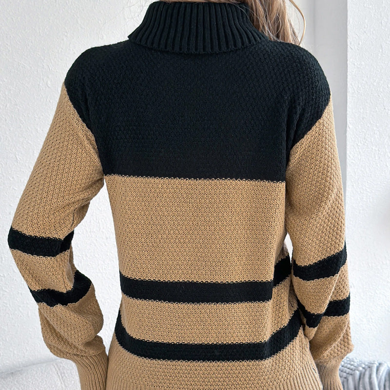 Sophia High Neck Stripe Jumper