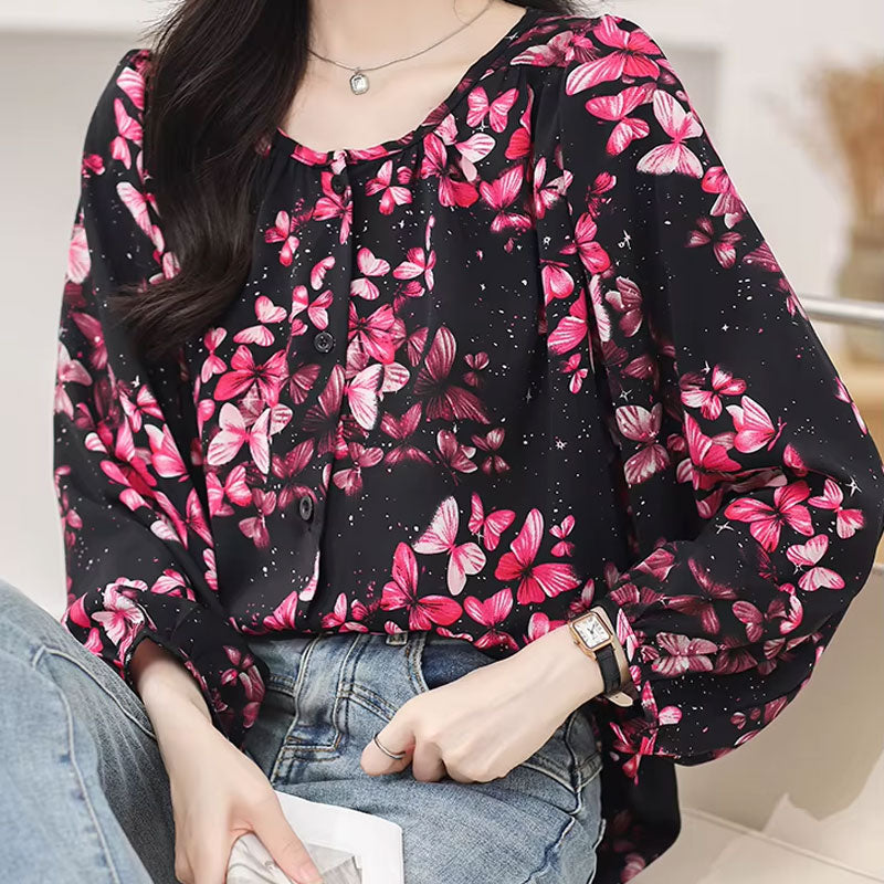 Gianna Butterfly Print Blouse
