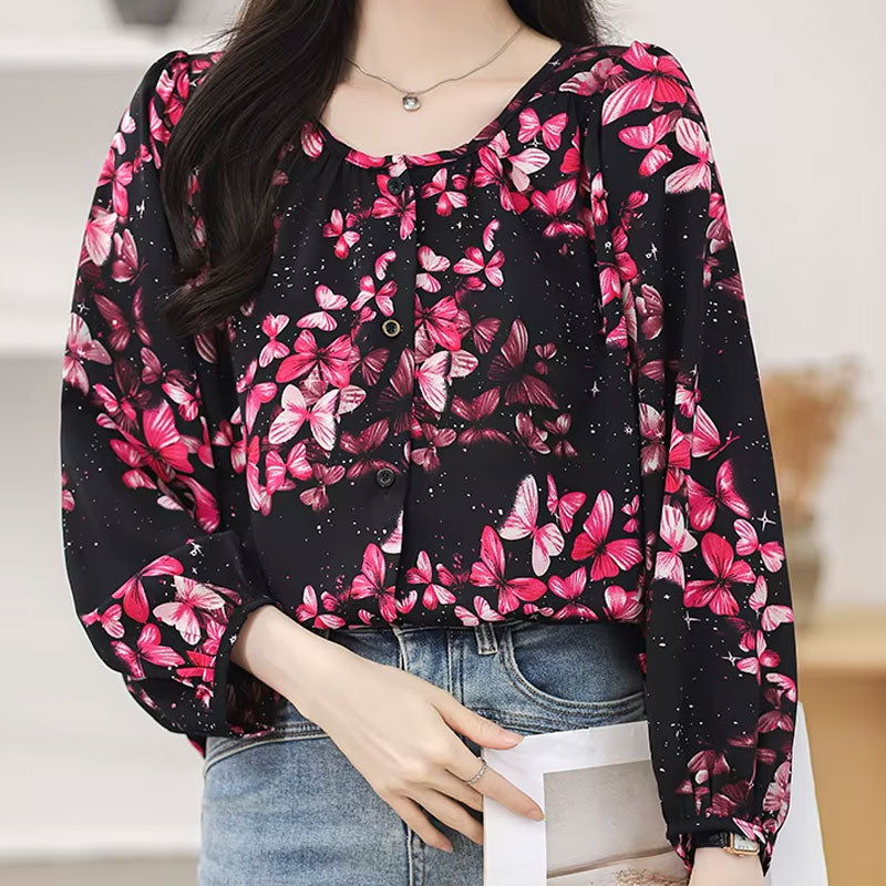 Gianna Butterfly Print Blouse