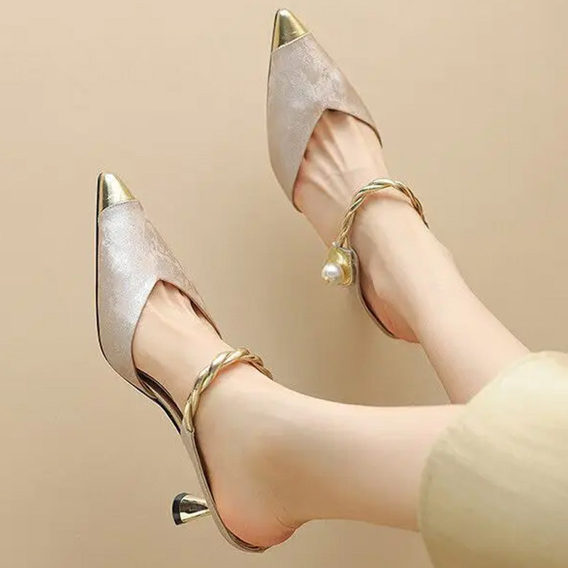 Gilded Pearl Twist Mule