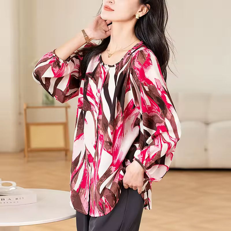 Zoe Retro Print Blouse