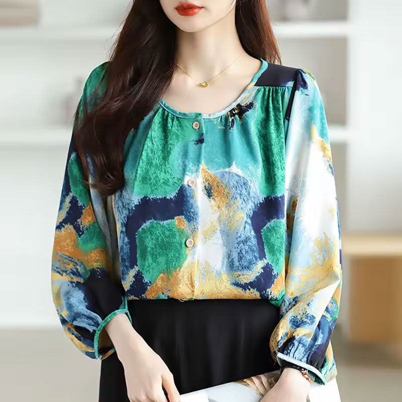 Zoe Retro Print Blouse