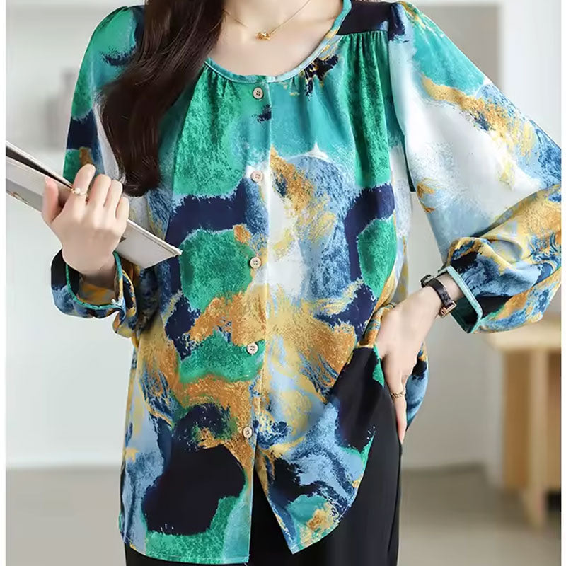 Zoe Retro Print Blouse