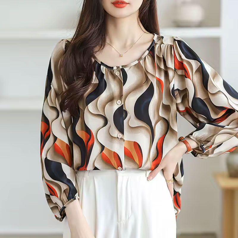 Zoe Retro Print Blouse