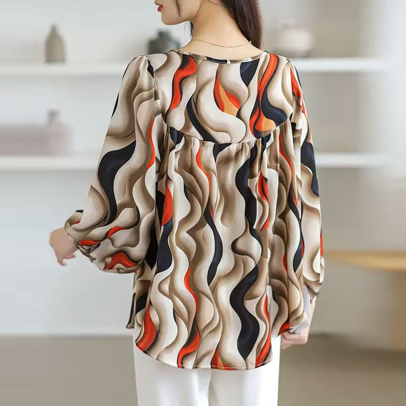 Zoe Retro Print Blouse