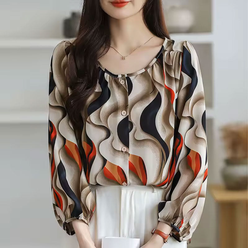 Zoe Retro Print Blouse