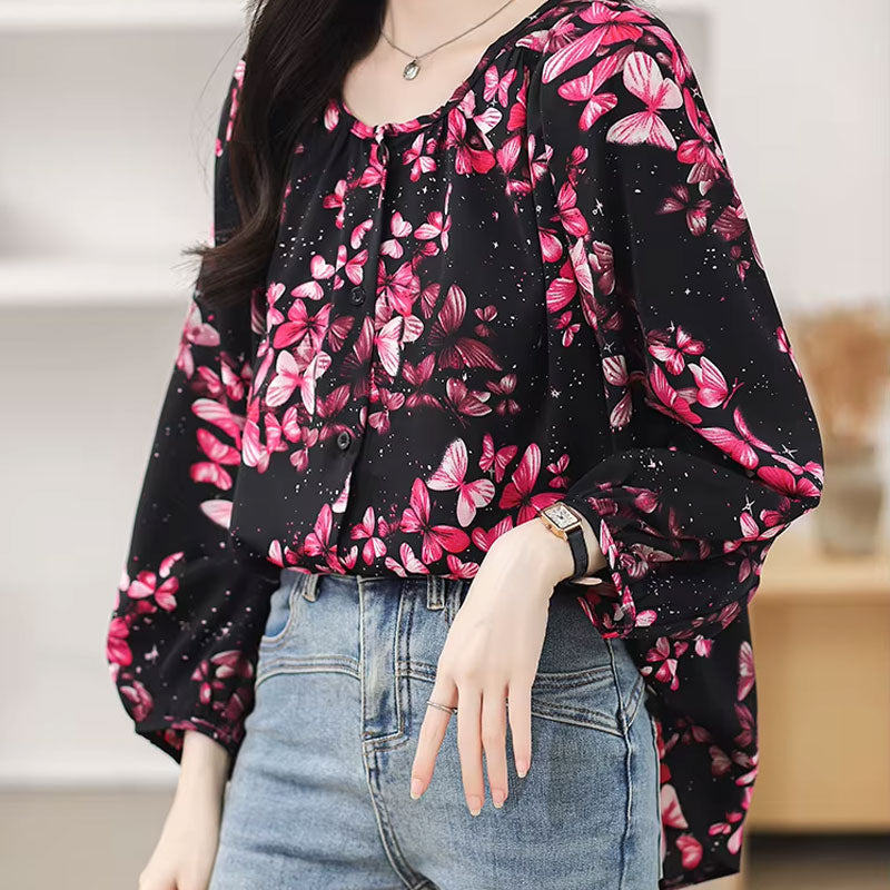 Gianna Butterfly Print Blouse