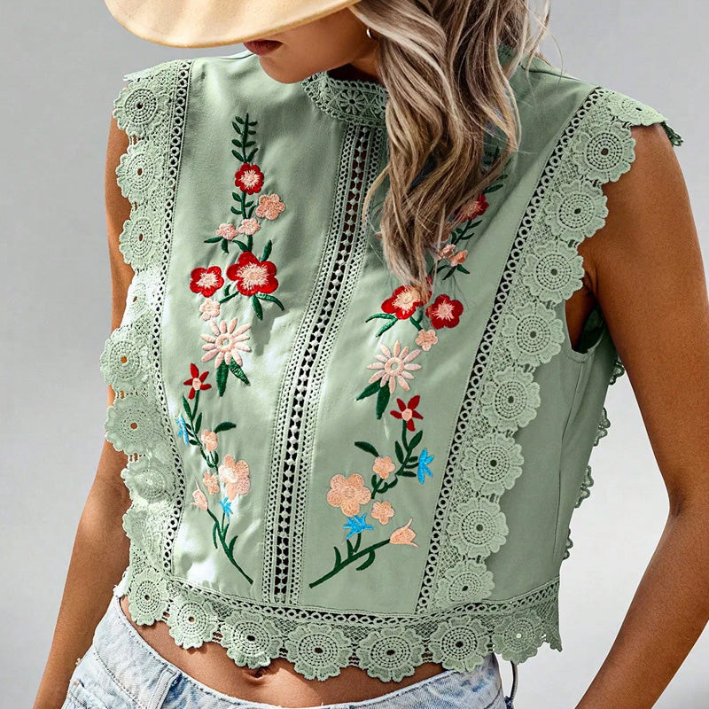 Vella Embroidered Crop