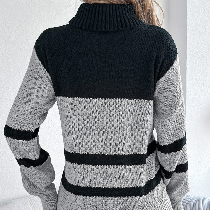 Sophia High Neck Stripe Jumper