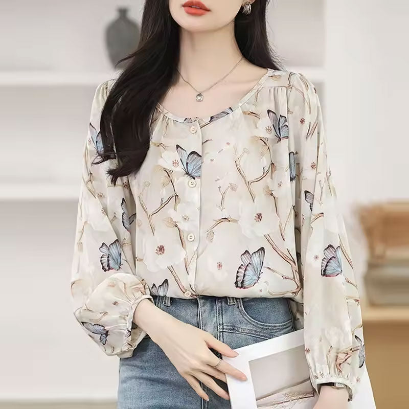 Gianna Butterfly Print Blouse