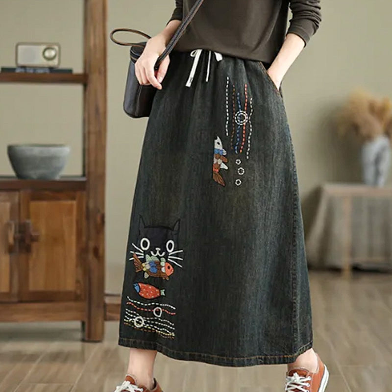 WhiskerCraft Denim Skirt