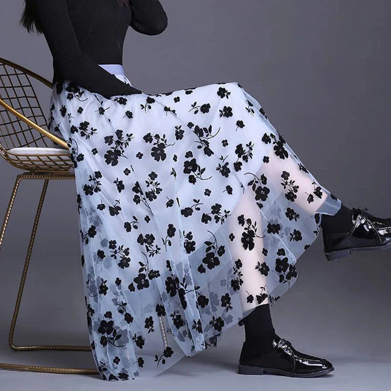 Olivia Bloom Sheer Skirt