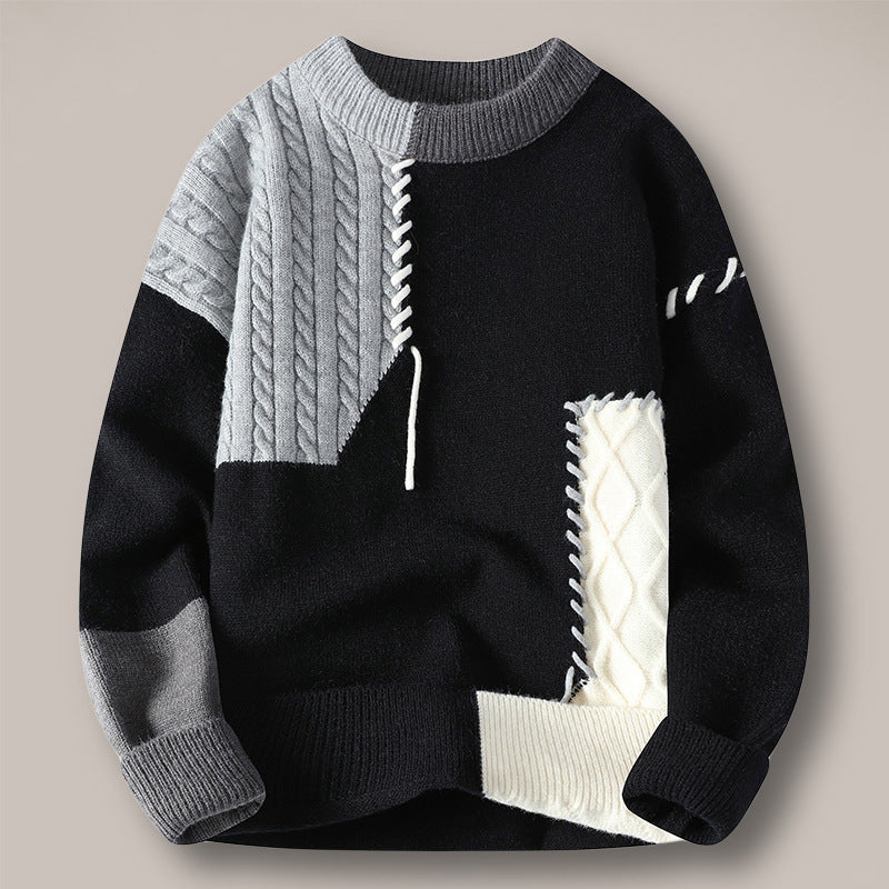 Patchwork Knit Crew