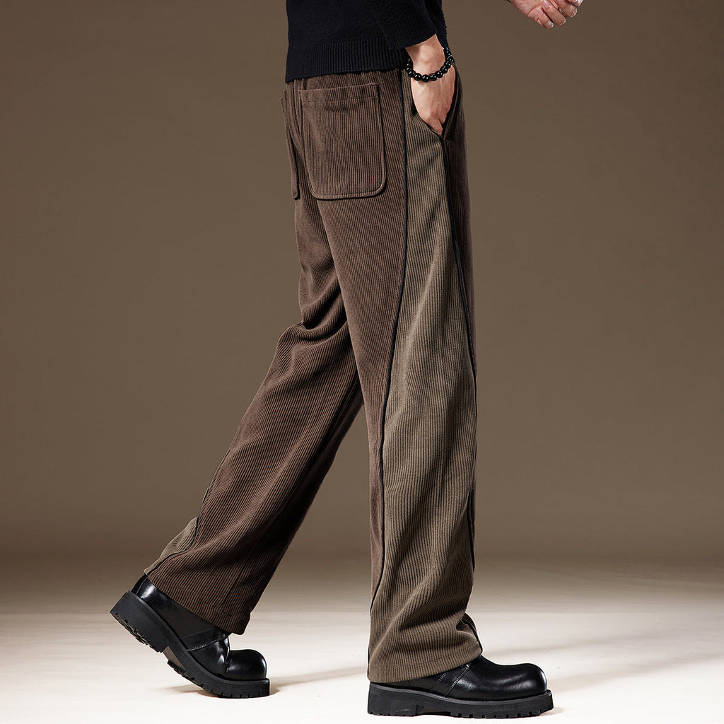 Dual-Tone Corduroy Pants