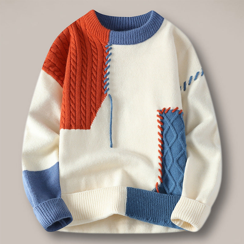 Patchwork Knit Crew