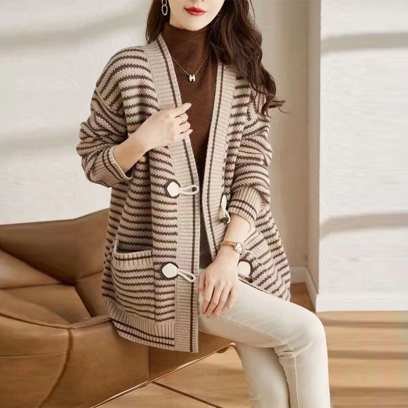 Amelia Striped Knit Cardigan