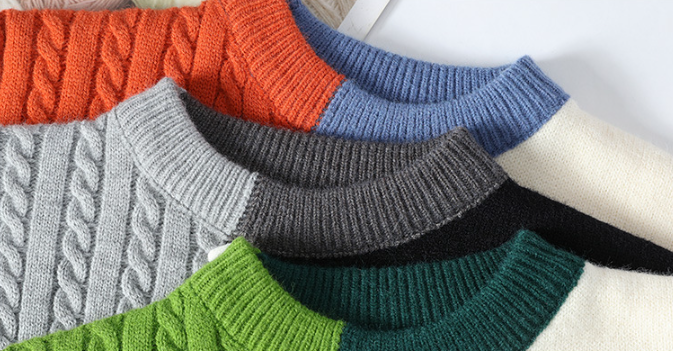 Patchwork Knit Crew