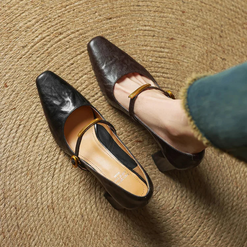 Emily Genuine Leather Heels