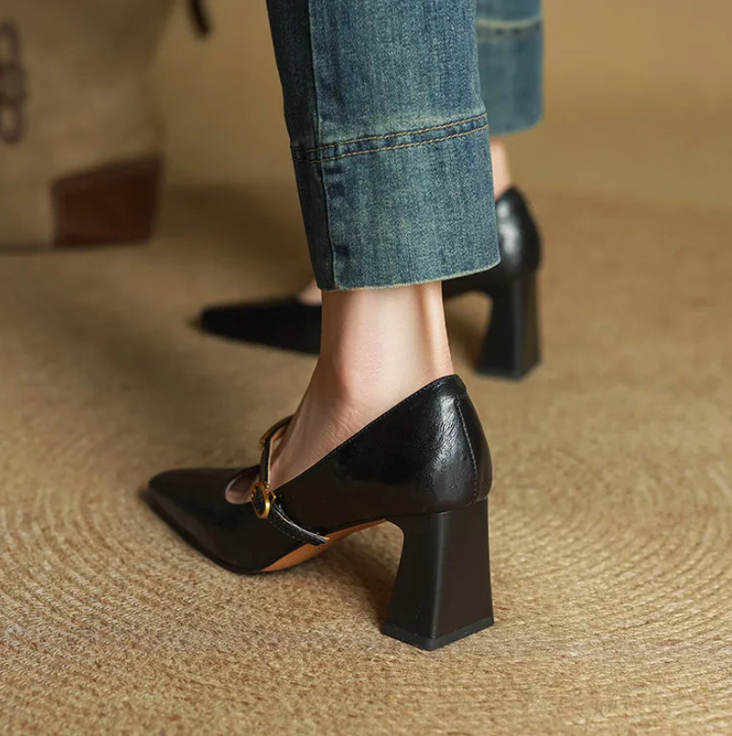Emily Genuine Leather Heels