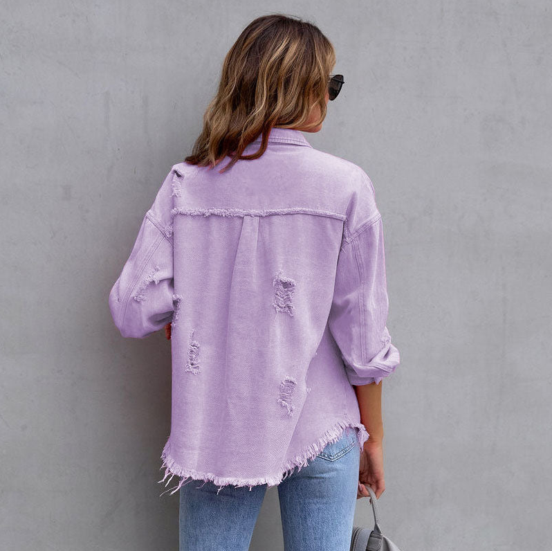 Sophia Distressed Denim Jacket